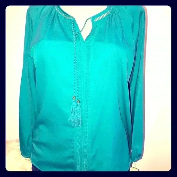 Rebecca Malone Women’s Boho Teal Blouse - Picture 1 of 6